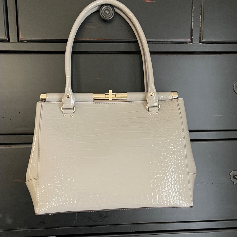 Kate Spade New Gray Knightsbridge Crocodile-Embossed Satchel $698 Value